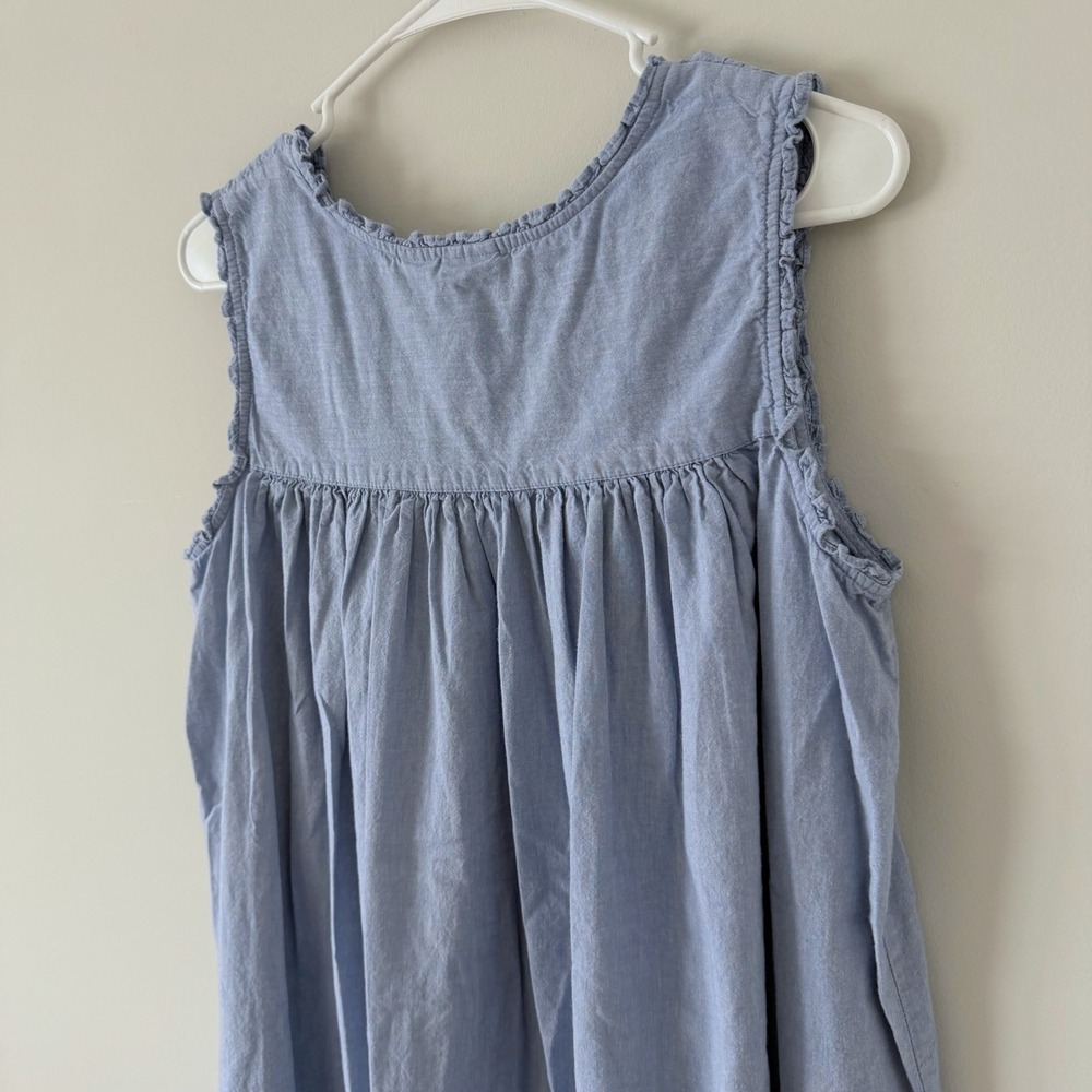 Gilligan O'Malley Blue Cotton Nightgown Floral Embroidered Sleeveless Large - Picture 5 of 9